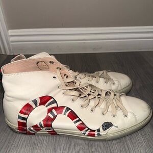 High-Top Sneakers with Snake Design